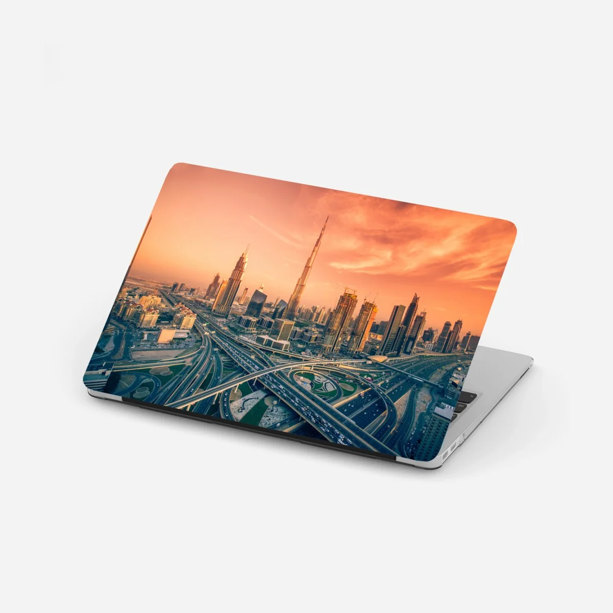 Laptop-Aufkleber Dubai skyline bei sonnenuntergang – Wallnifity® Laptop-Aufkleber Dubai skyline bei sonnenuntergang – Wallnifity®