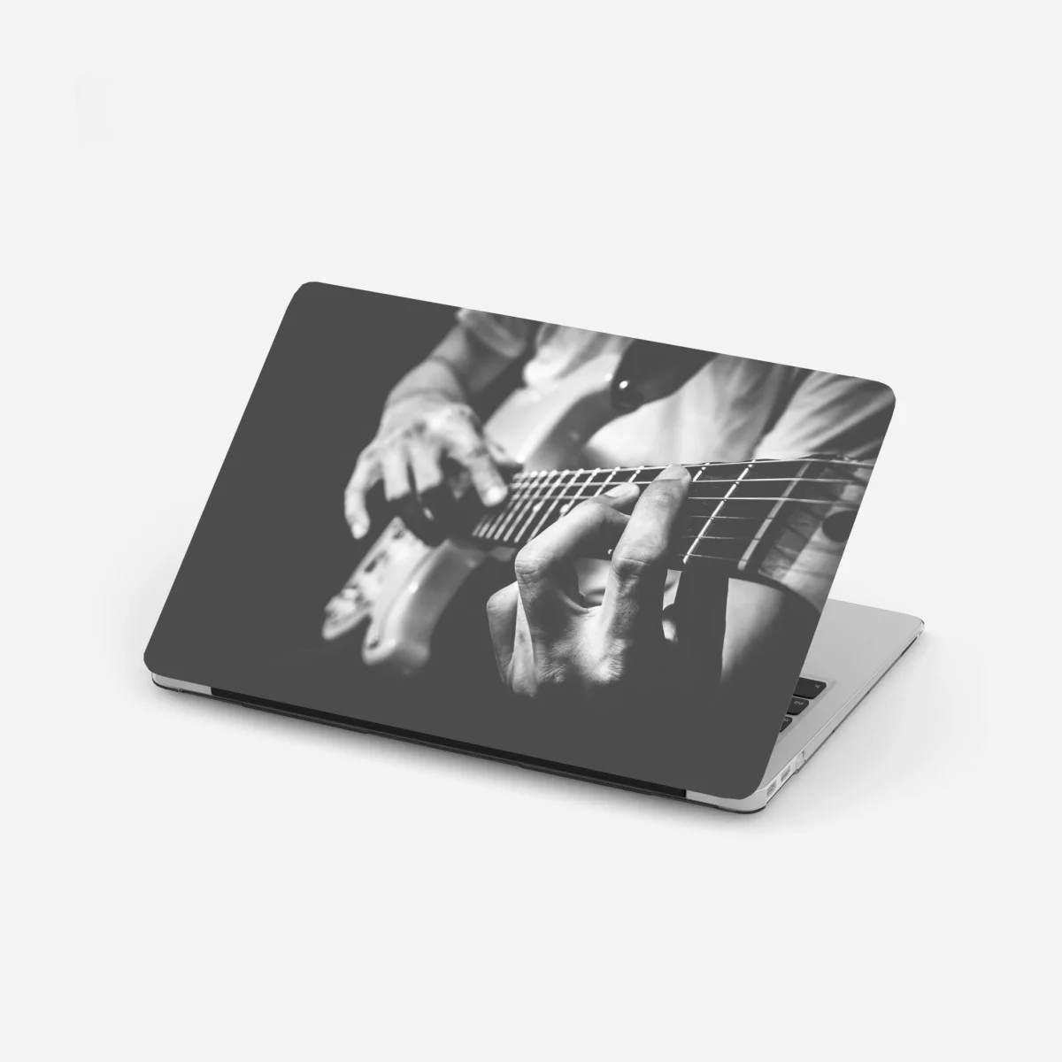 Laptop-Aufkleber monochrome gitarre nahaufnahme – Wallnifity® Laptop-Aufkleber monochrome gitarre nahaufnahme – Wallnifity®
