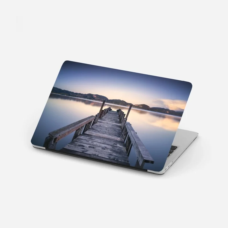 Laptop-Aufkleber hölzerner steg bei Versilia Massaciuccoli, Toskana