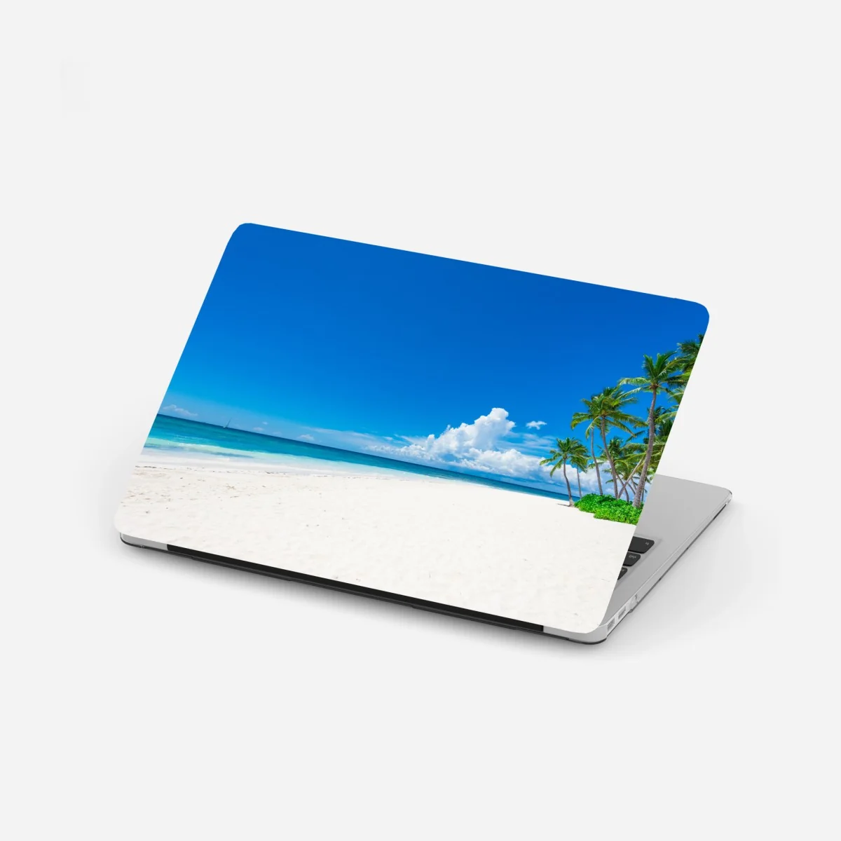 Laptop-Aufkleber tropischer strand mit palmen – Wallnifity®