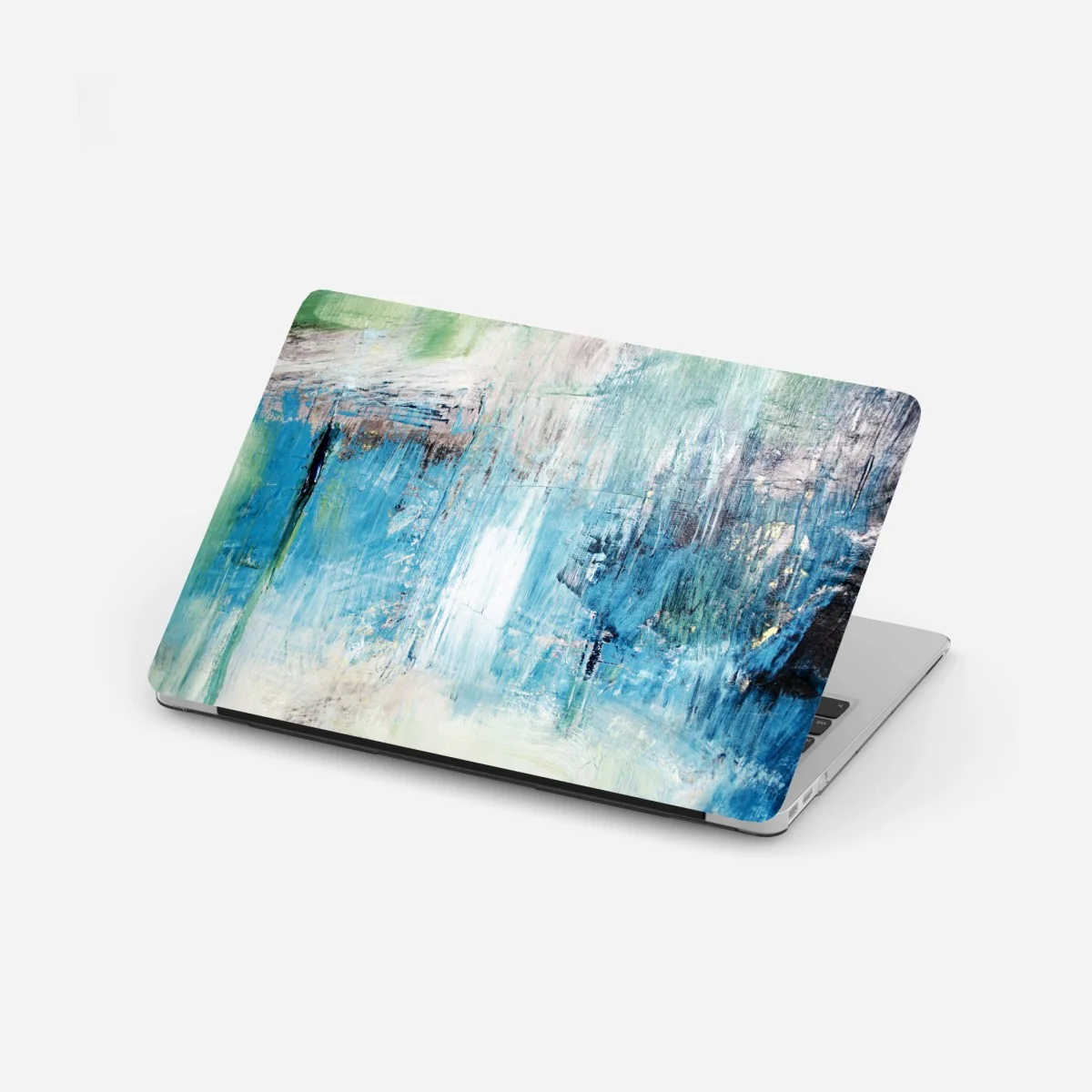 Laptop-Aufkleber türkis abstrakte ölstruktur – Wallnifity® Laptop-Aufkleber türkis abstrakte ölstruktur – Wallnifity®