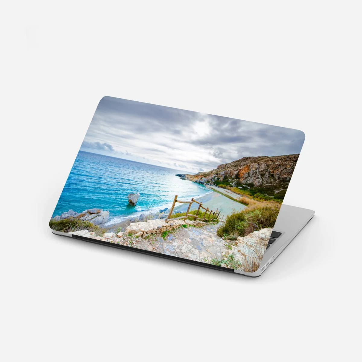 Laptop-Aufkleber ruhige türkisfarbene bucht mit küstenpfad – Wallnifity® Laptop-Aufkleber ruhige türkisfarbene bucht mit küstenpfad – Wallnifity®