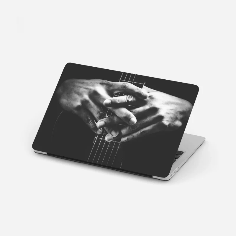 Laptop-Aufkleber kontrabassist im dramatischen licht – Wallnifity®