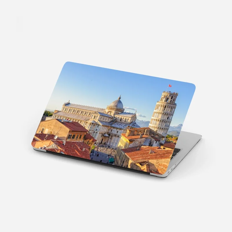 Laptop-Aufkleber pastelliges kirschblütenmuster auf mintfarbenem hintergrund – Wallnifity®