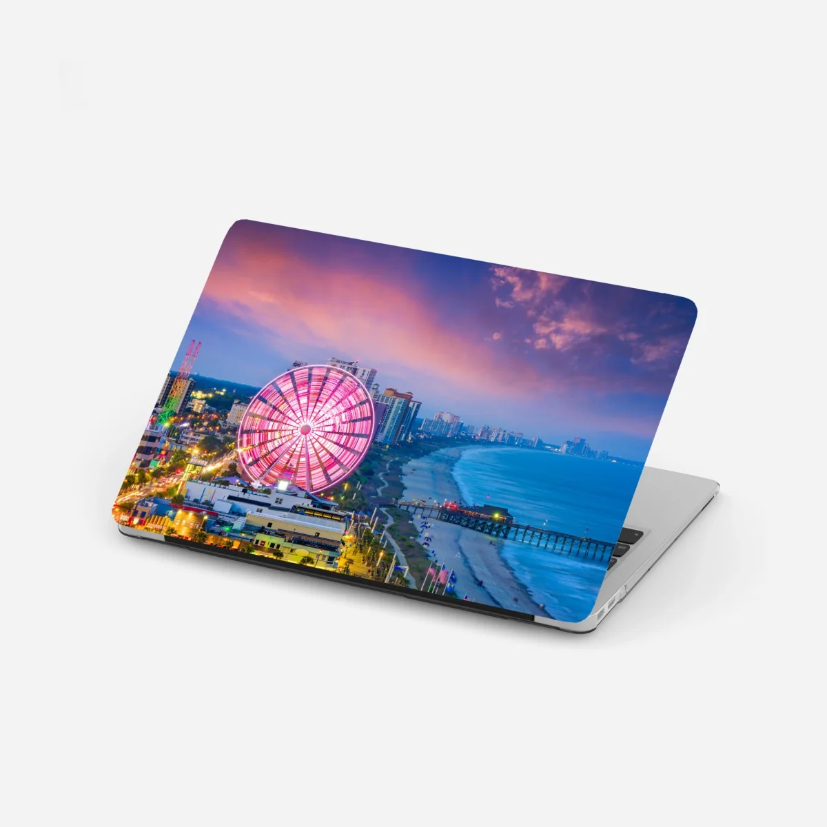Laptop-Aufkleber Myrtle Beach sonnenuntergang skyline mit riesenrad – Wallnifity®