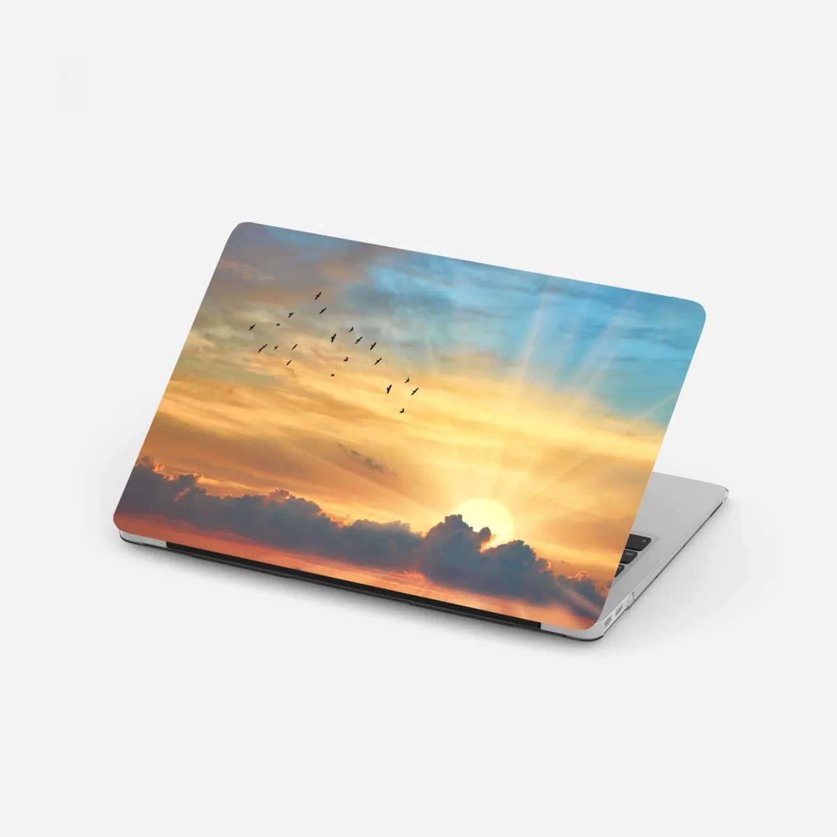 Laptop-Aufkleber goldener sonnenaufgang über den wolken – Wallnifity® Laptop-Aufkleber goldener sonnenaufgang über den wolken – Wallnifity®