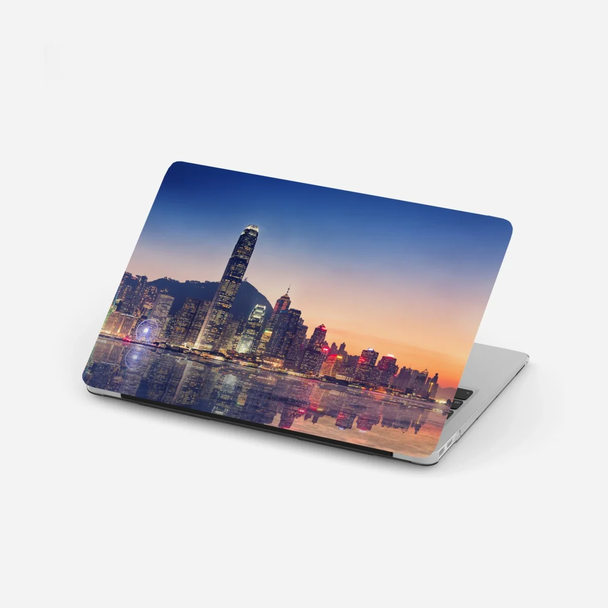 Laptop-Aufkleber Hongkong panorama bei dämmerung – Wallnifity®
