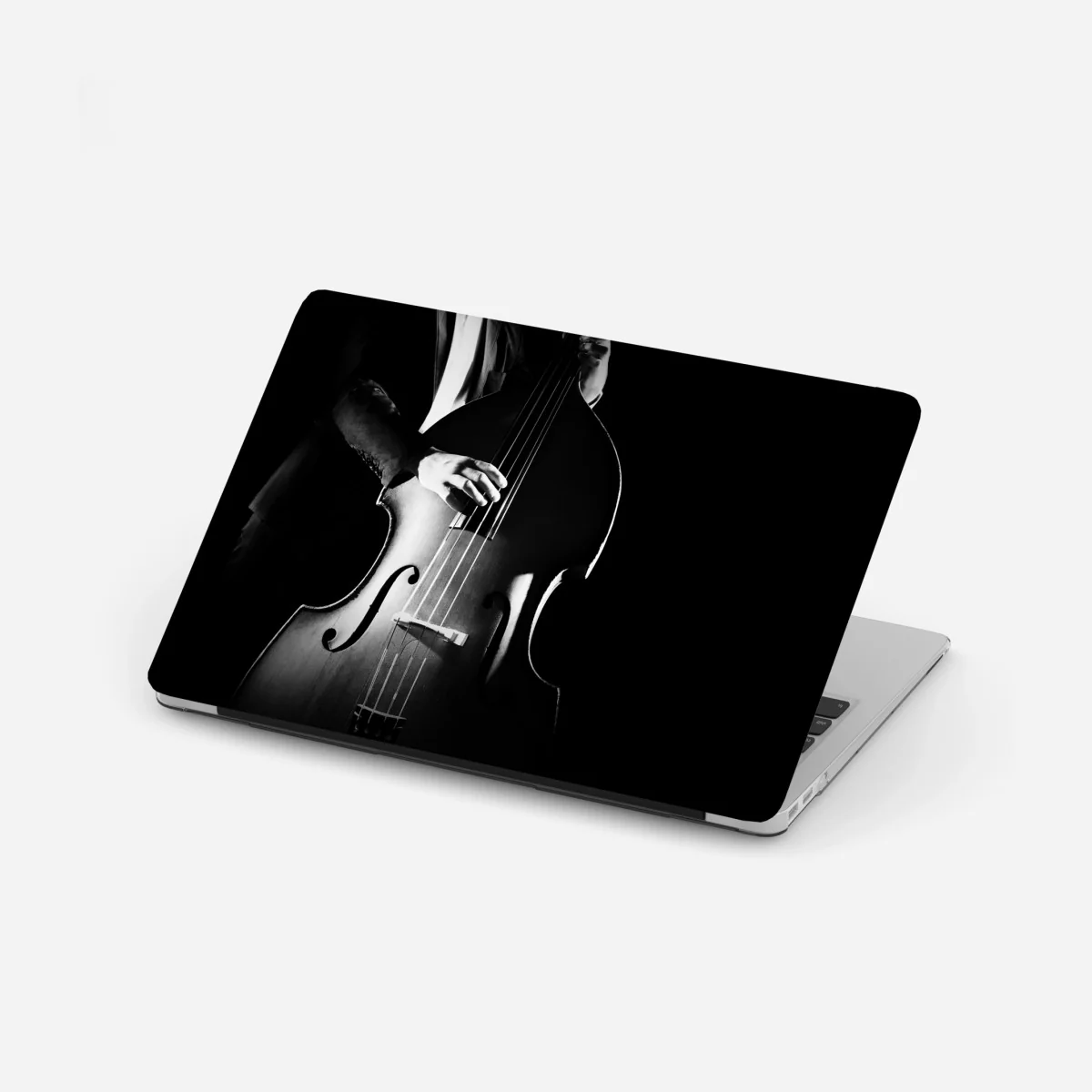 Laptop-Aufkleber kontrabassist im dramatischen licht – Wallnifity®