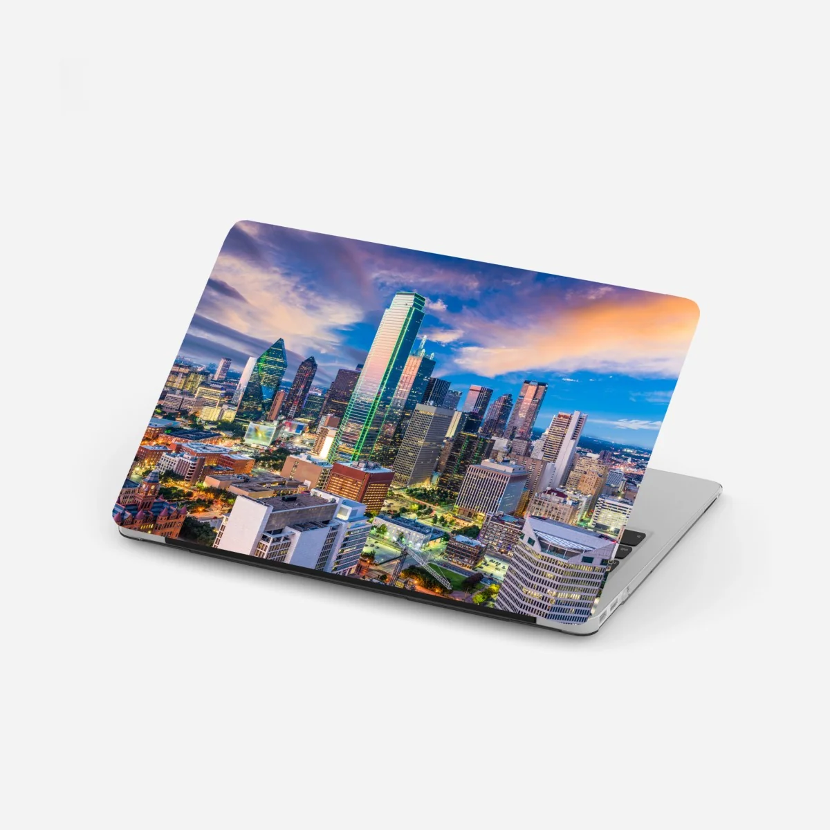 Laptop-Aufkleber Dallas skyline bei sonnenuntergang – Wallnifity® Laptop-Aufkleber Dallas skyline bei sonnenuntergang – Wallnifity®
