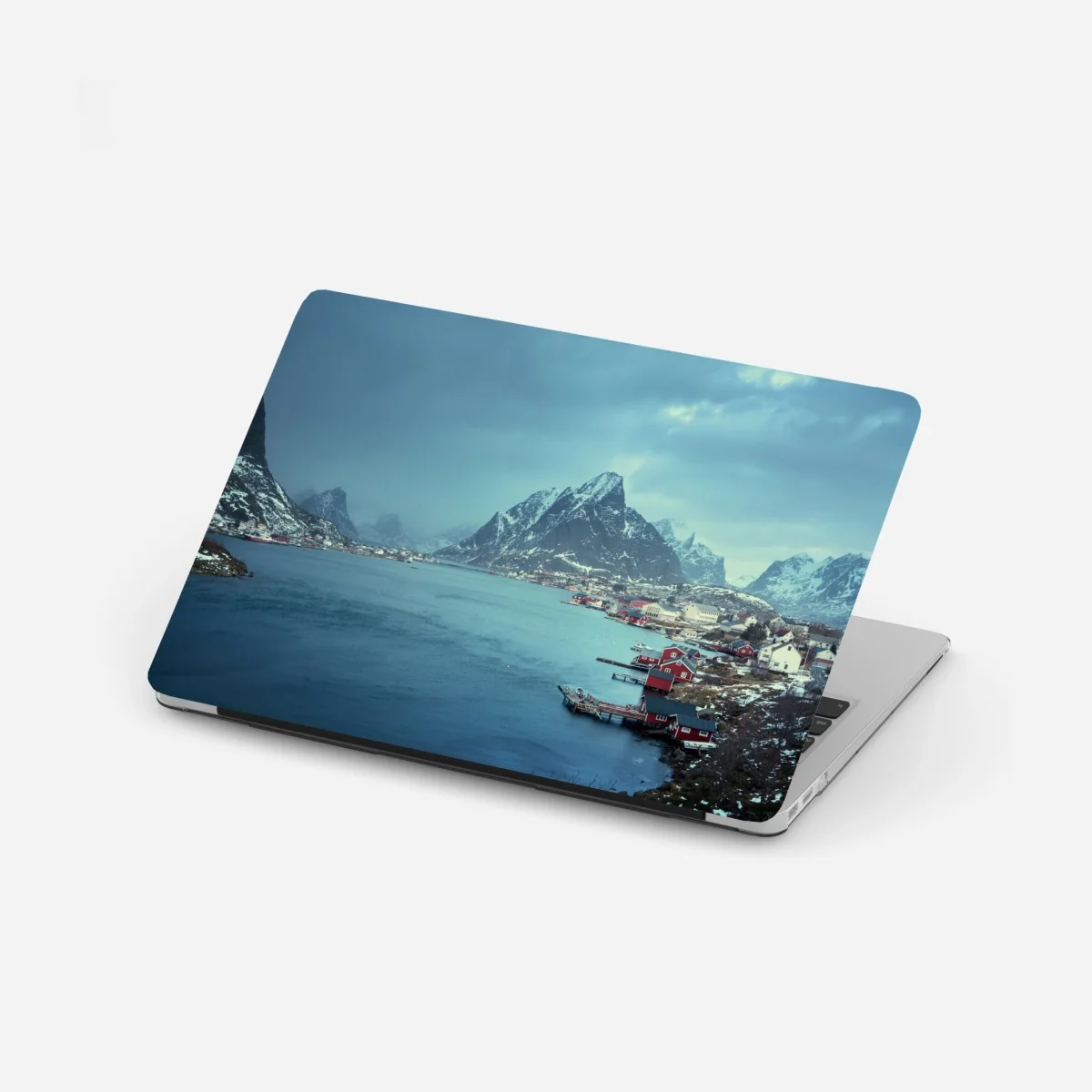 Laptop-Aufkleber Reine winterlicher fjord in den Lofoten – Wallnifity®