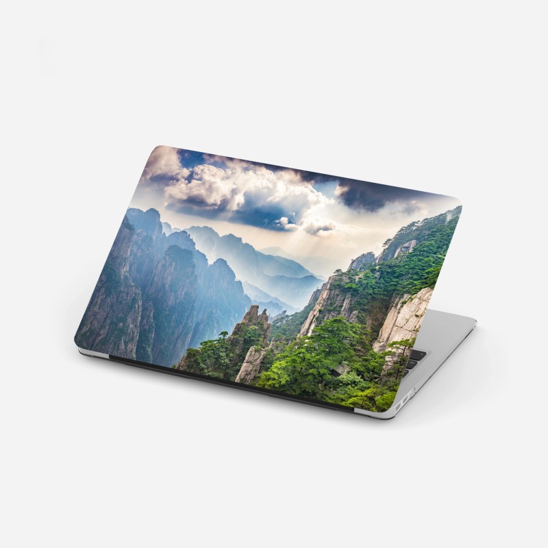 Laptop-Aufkleber morgendlicher lichtglanz über Hallstatt am see – Wallnifity®