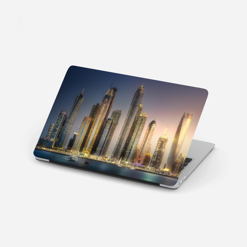 Laptop-Aufkleber geometrische moderne fassade in schwarzweiß – Wallnifity®