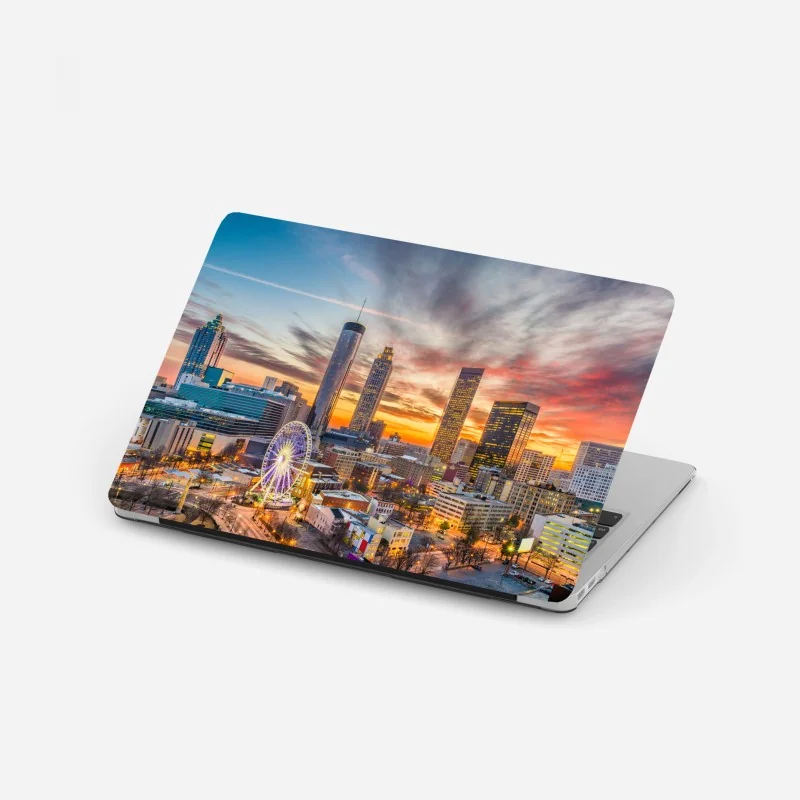 Laptop-Aufkleber Atlanta skyline bei sonnenuntergang