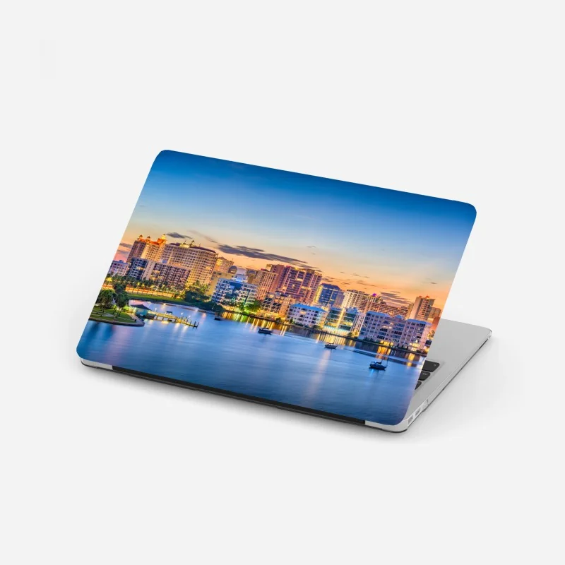 Laptop-Aufkleber beige marmorstruktur mit weißen adern – Wallnifity®