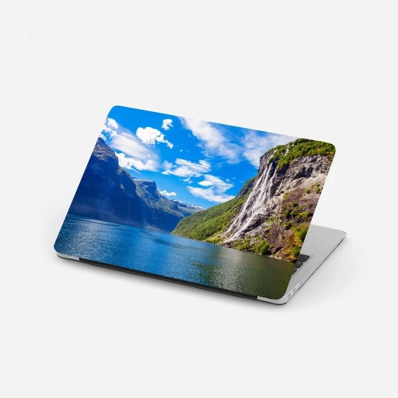 Laptop-Aufkleber goldenes blatt line art muster – Wallnifity®