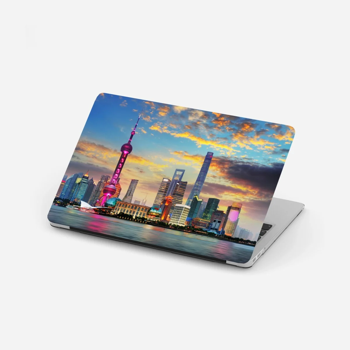 Laptop-Aufkleber Shanghai skyline bei sonnenuntergang – Wallnifity® Laptop-Aufkleber Shanghai skyline bei sonnenuntergang – Wallnifity®