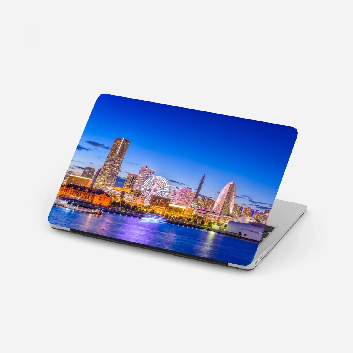 Laptop-Aufkleber Yokohama skyline bei dämmerung – Wallnifity® Laptop-Aufkleber Yokohama skyline bei dämmerung – Wallnifity®