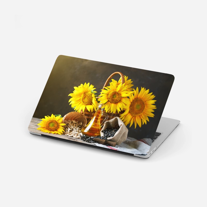 Laptop-Aufkleber vintage beiges blumenmuster mit pfingstrosen – Wallnifity®