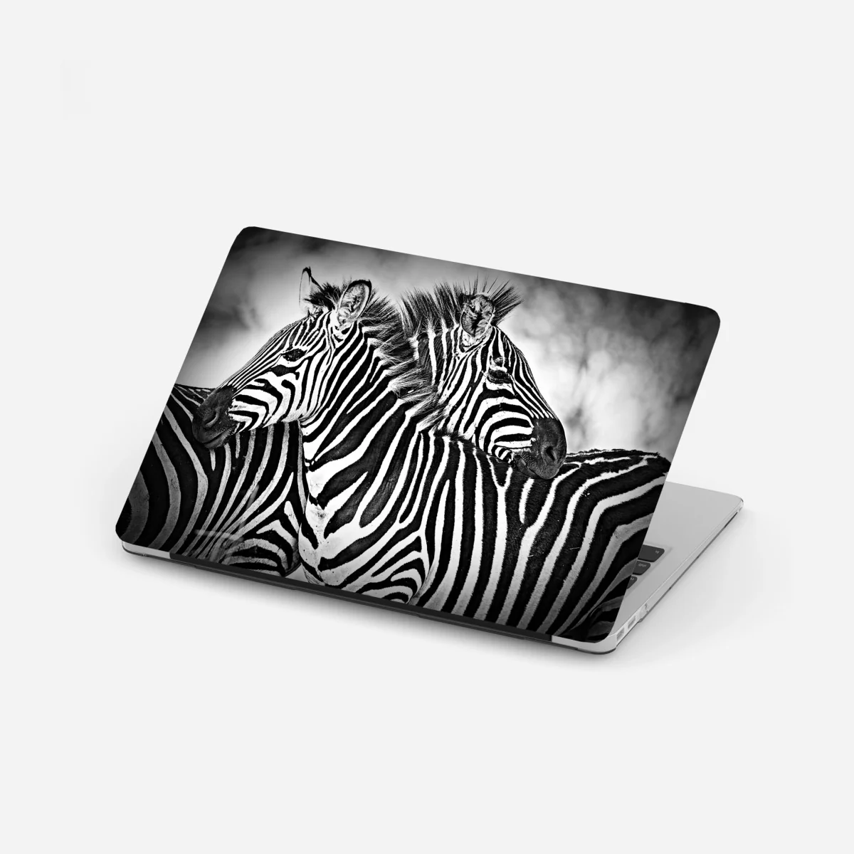 Laptop-Aufkleber intimes zebra-porträt in schwarzweiß – Wallnifity® Laptop-Aufkleber intimes zebra-porträt in schwarzweiß – Wallnifity®