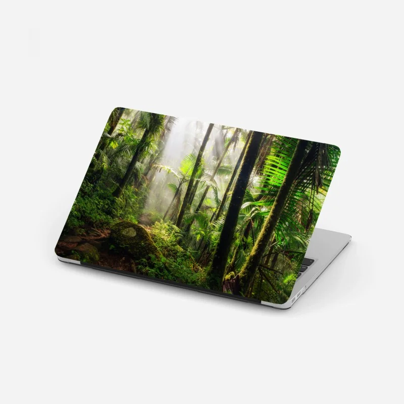Laptop-Aufkleber tropischer regenwald mit sonnenstrahlen