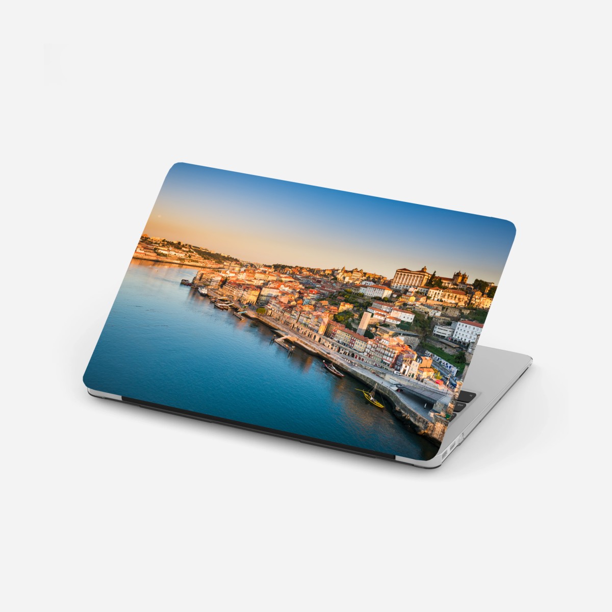 Laptop-Aufkleber sonnige Porto ufer-skyline im goldenen licht – Wallnifity®