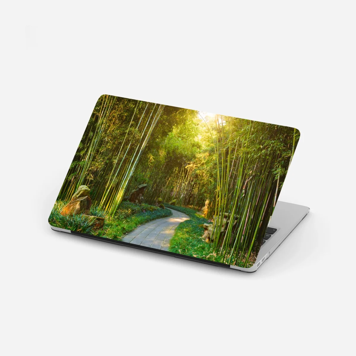 Laptop-Aufkleber ruhiger bambuswald mit pfad – Wallnifity® Laptop-Aufkleber ruhiger bambuswald mit pfad – Wallnifity®