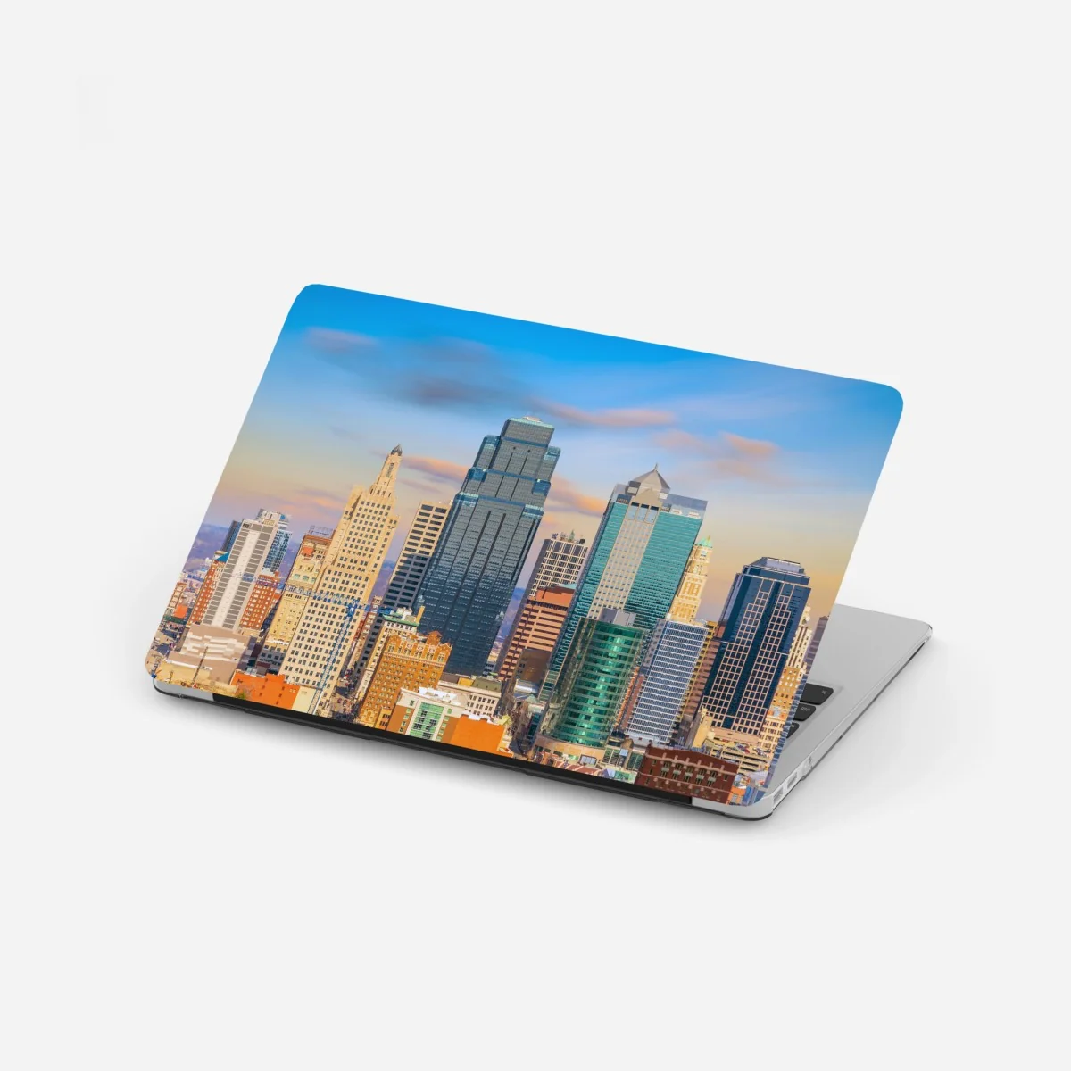 Laptop-Aufkleber Kansas City skyline bei sonnenuntergang – Wallnifity®