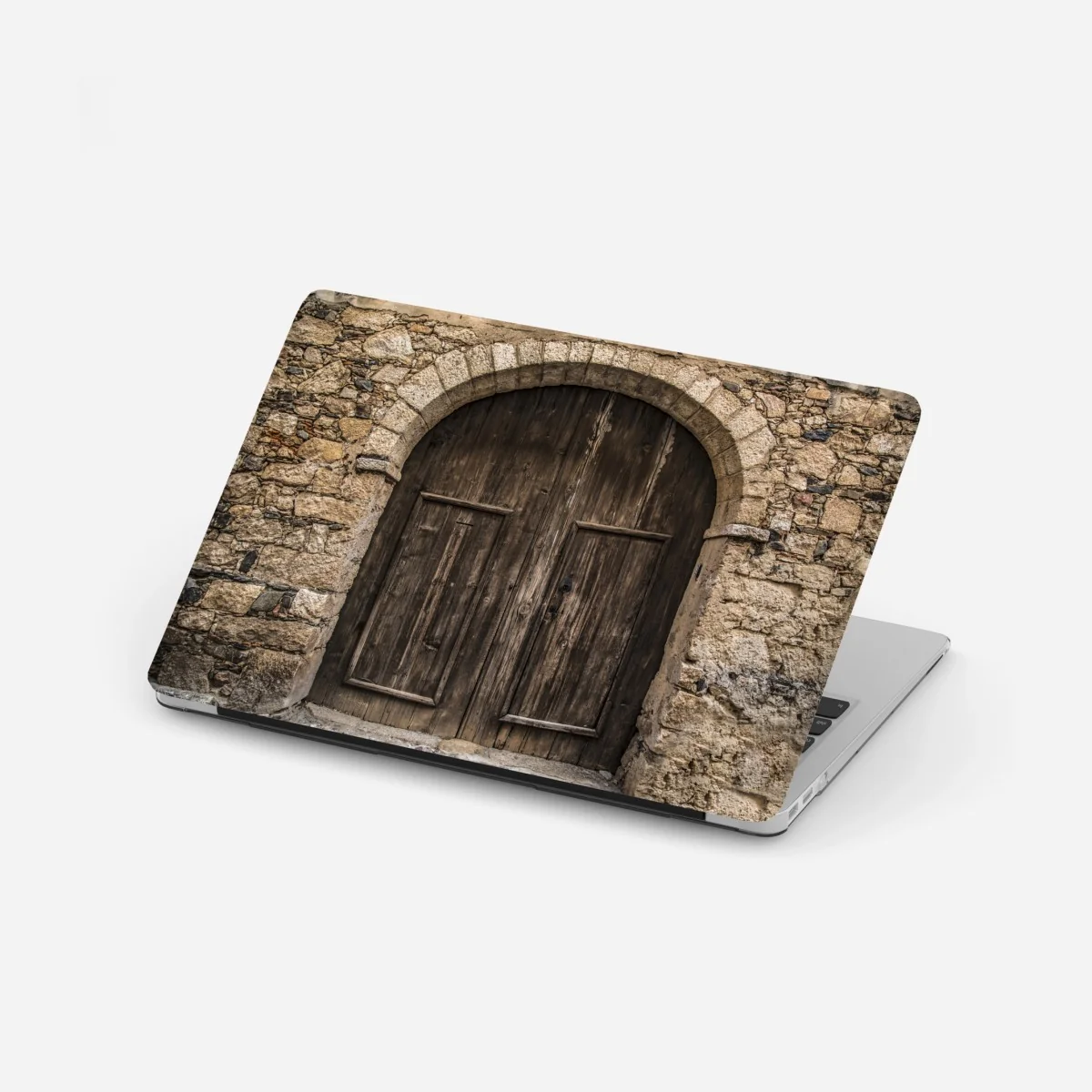 Laptop-Aufkleber rustikale holztür mit steinbogen – Wallnifity® Laptop-Aufkleber rustikale holztür mit steinbogen – Wallnifity®