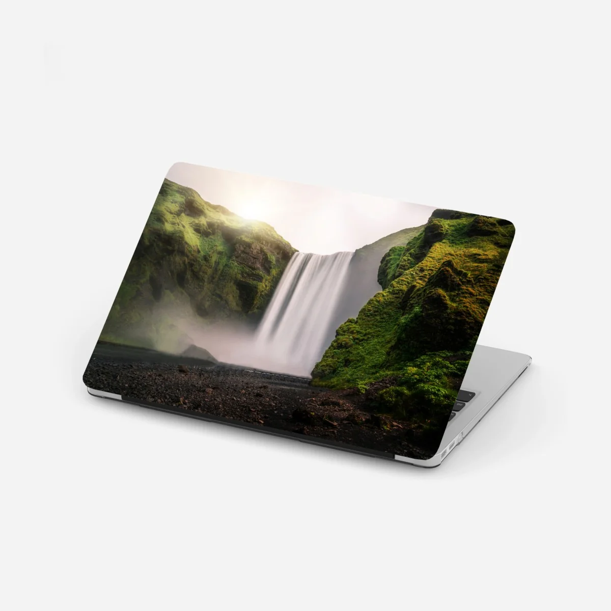 Laptop-Aufkleber majestätischer wasserfall Skogafoss – Wallnifity® Laptop-Aufkleber majestätischer wasserfall Skogafoss – Wallnifity®