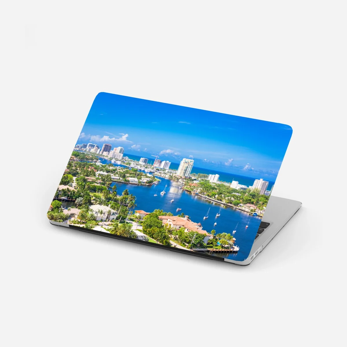 Laptop-Aufkleber Fort Lauderdale stadtskyline am meer – Wallnifity®