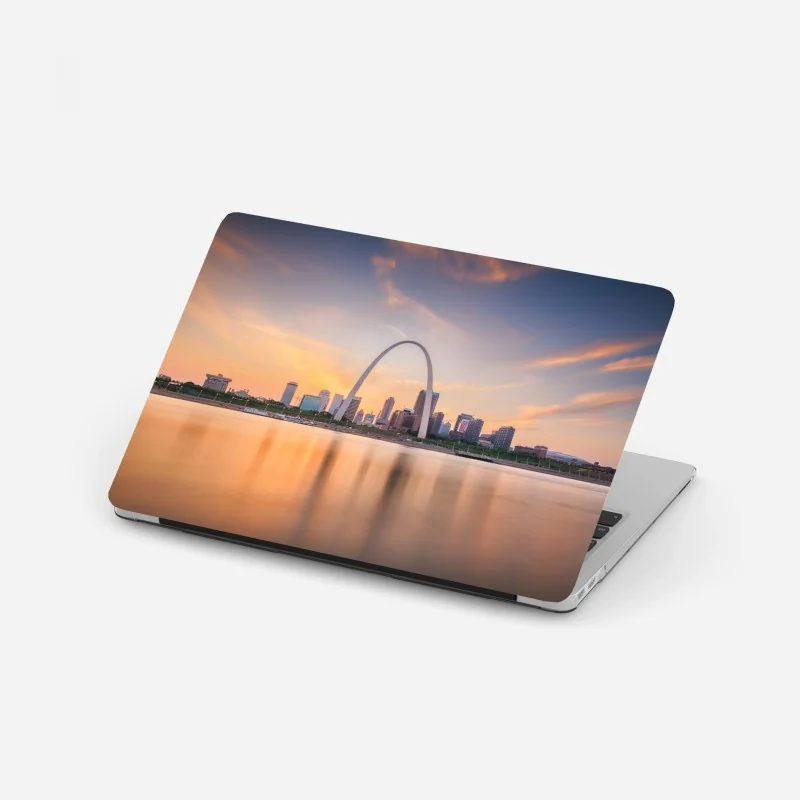 Laptop-Aufkleber St. Louis skyline bei dämmerung – Wallnifity® Laptop-Aufkleber St. Louis skyline bei dämmerung – Wallnifity®