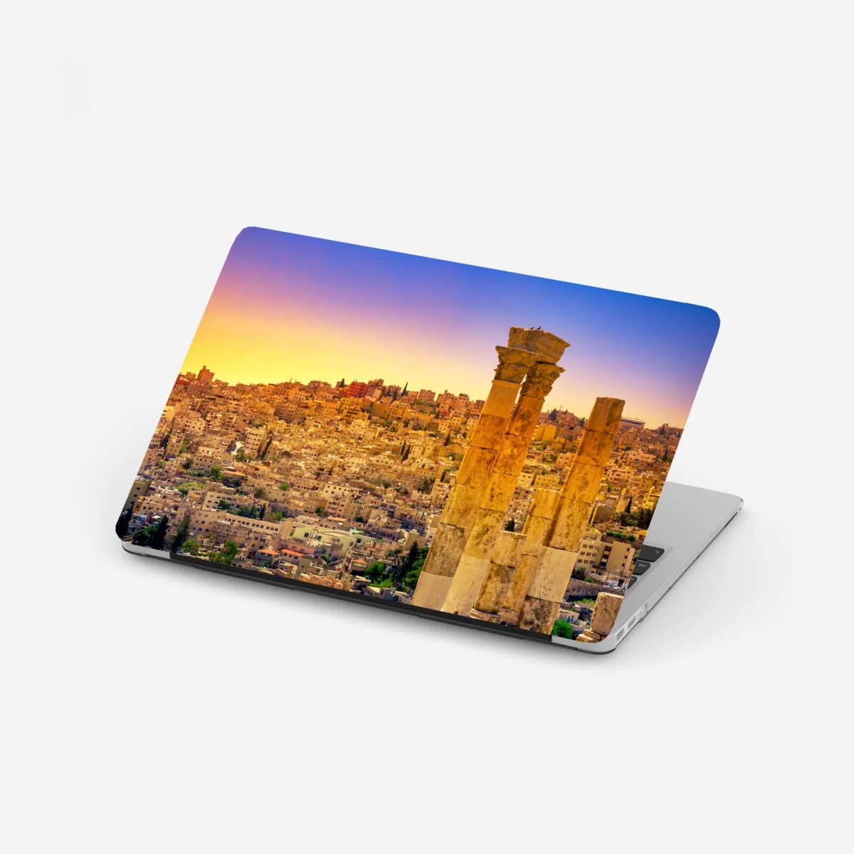 Laptop-Aufkleber goldene Amman skyline mit antiken säulen – Wallnifity® Laptop-Aufkleber goldene Amman skyline mit antiken säulen – Wallnifity®
