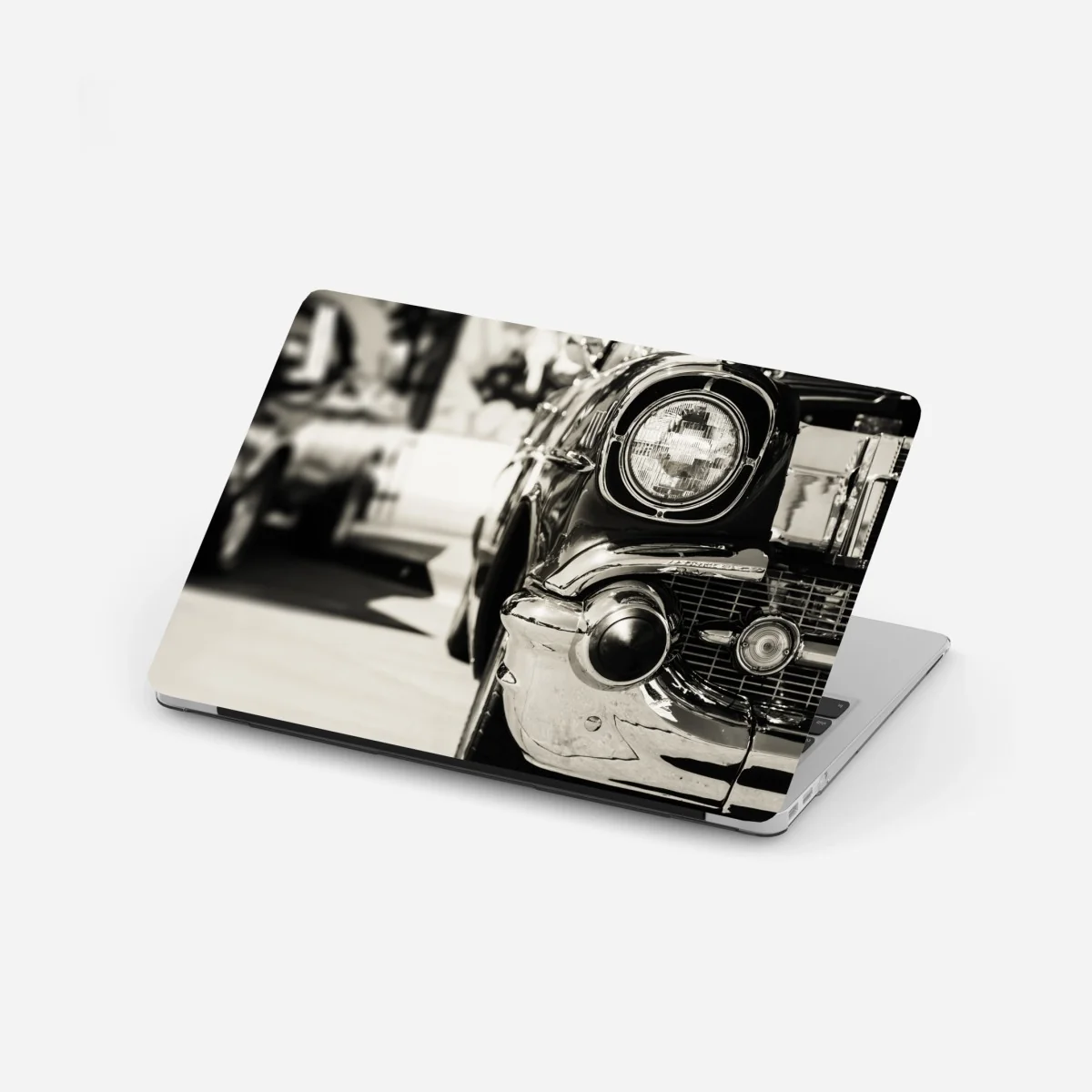 Laptop-Aufkleber vintage chrom klassisches auto nahaufnahme – Wallnifity® Laptop-Aufkleber vintage chrom klassisches auto nahaufnahme – Wallnifity®