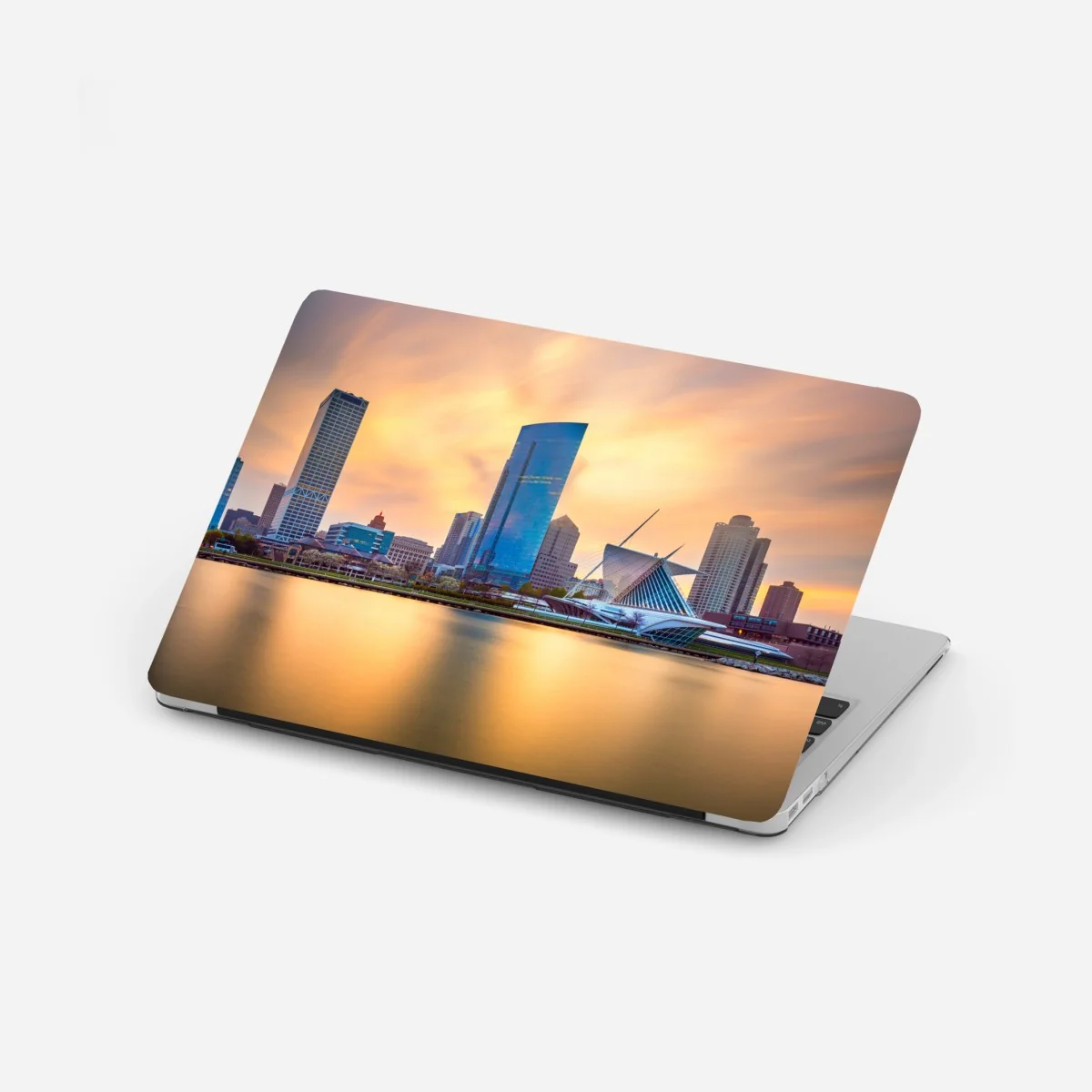 Laptop-Aufkleber Milwaukee skyline bei dämmerung – Wallnifity®
