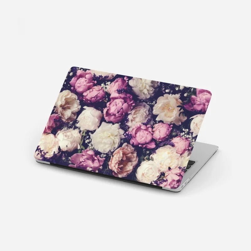 Laptop-Aufkleber goldene magnolie auf türkisfarbenem hintergrund – Wallnifity®