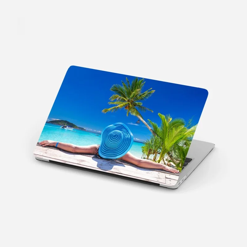 Laptop-Aufkleber morgendliche szene am Fusine-see mit Mangart – Wallnifity®