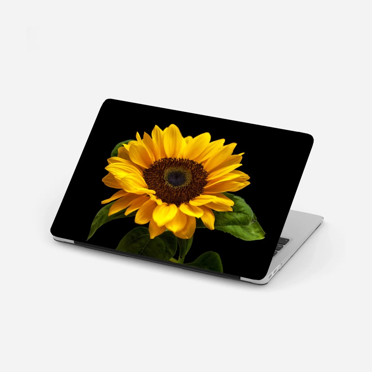 Laptop-Aufkleber leuchtende sonnenblume auf schwarzem hintergrund – Wallnifity® Laptop-Aufkleber leuchtende sonnenblume auf schwarzem hintergrund – Wallnifity®