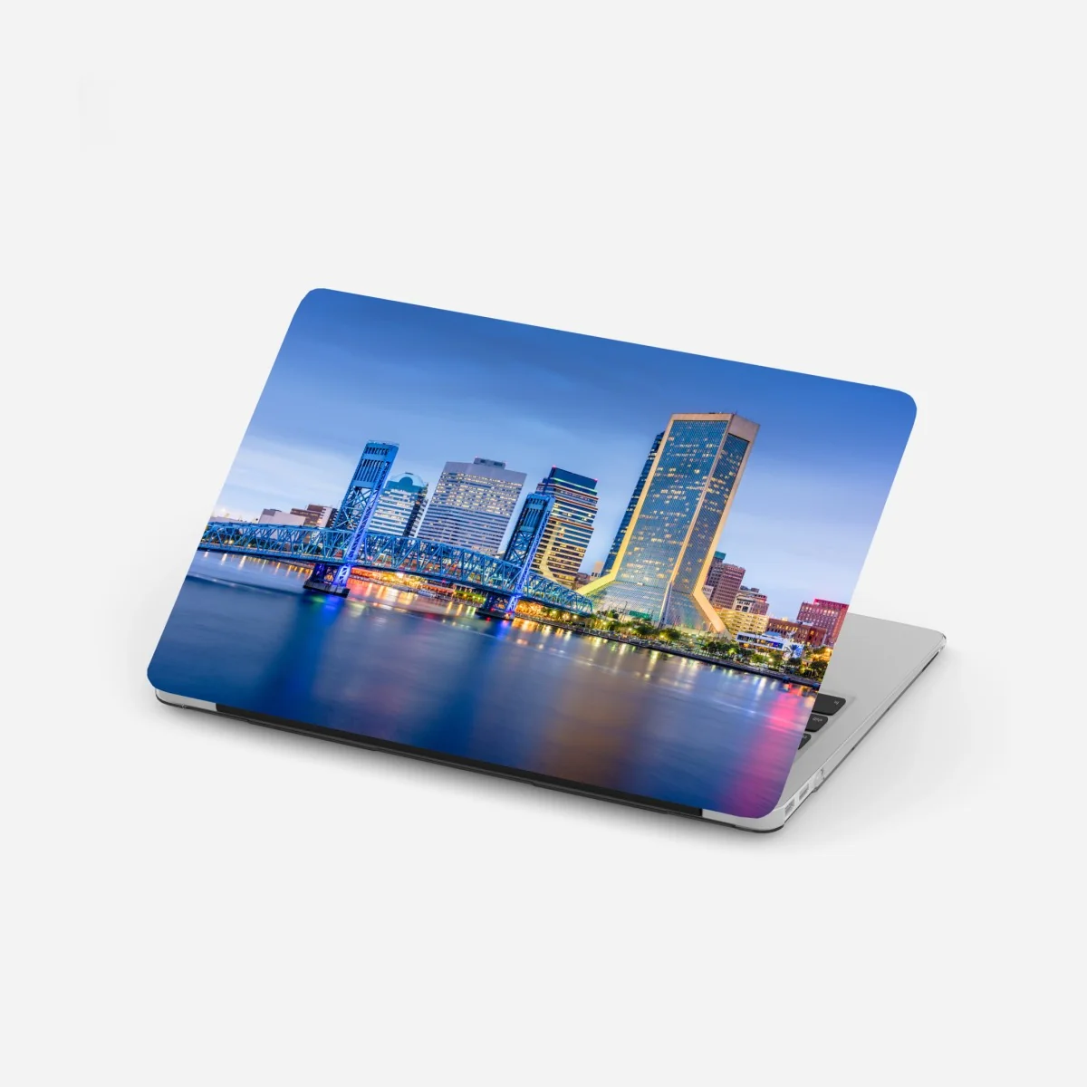 Laptop-Aufkleber Jacksonville skyline bei dämmerung – Wallnifity®
