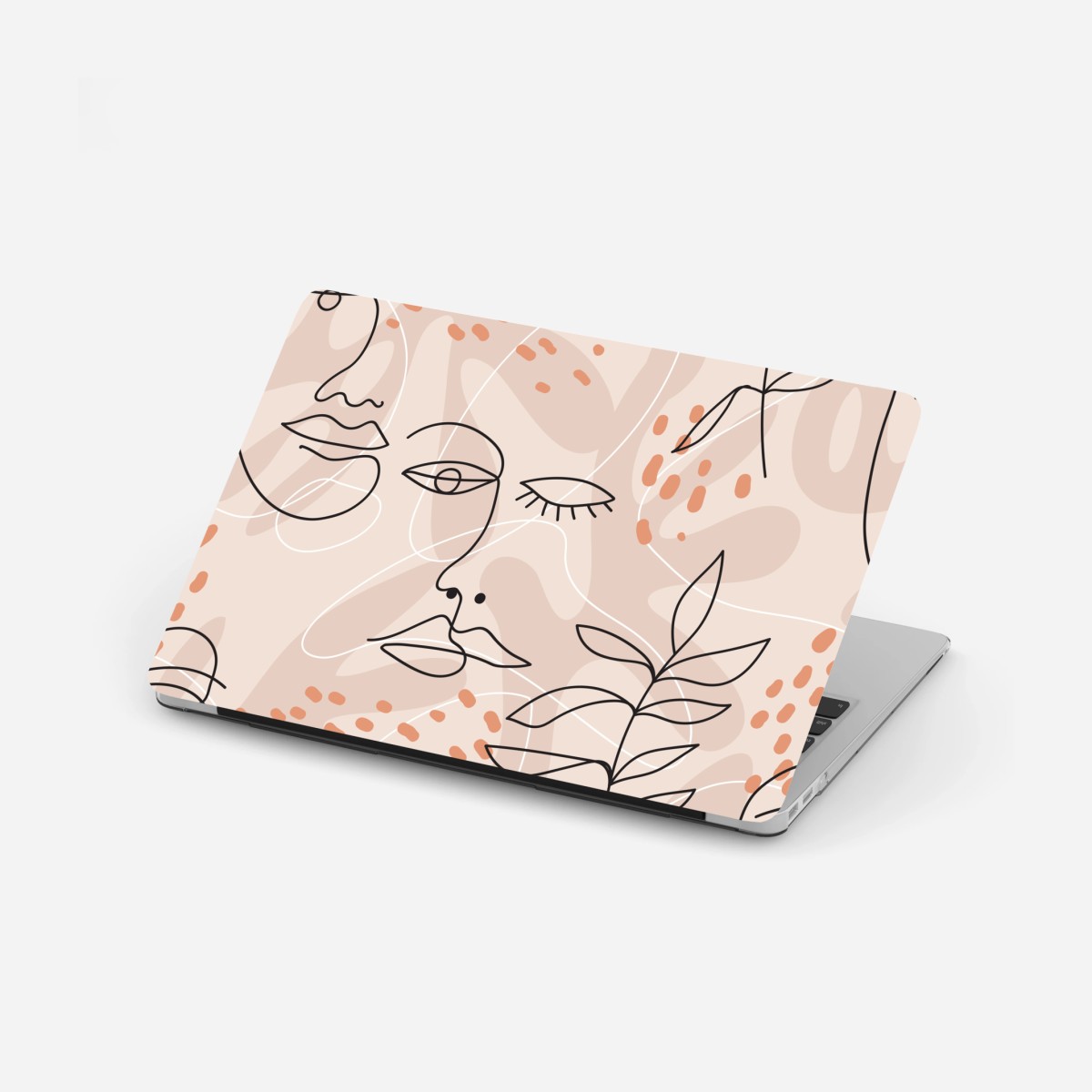 Laptop-Aufkleber pastell linienzeichnungen gesichter – Wallnifity®