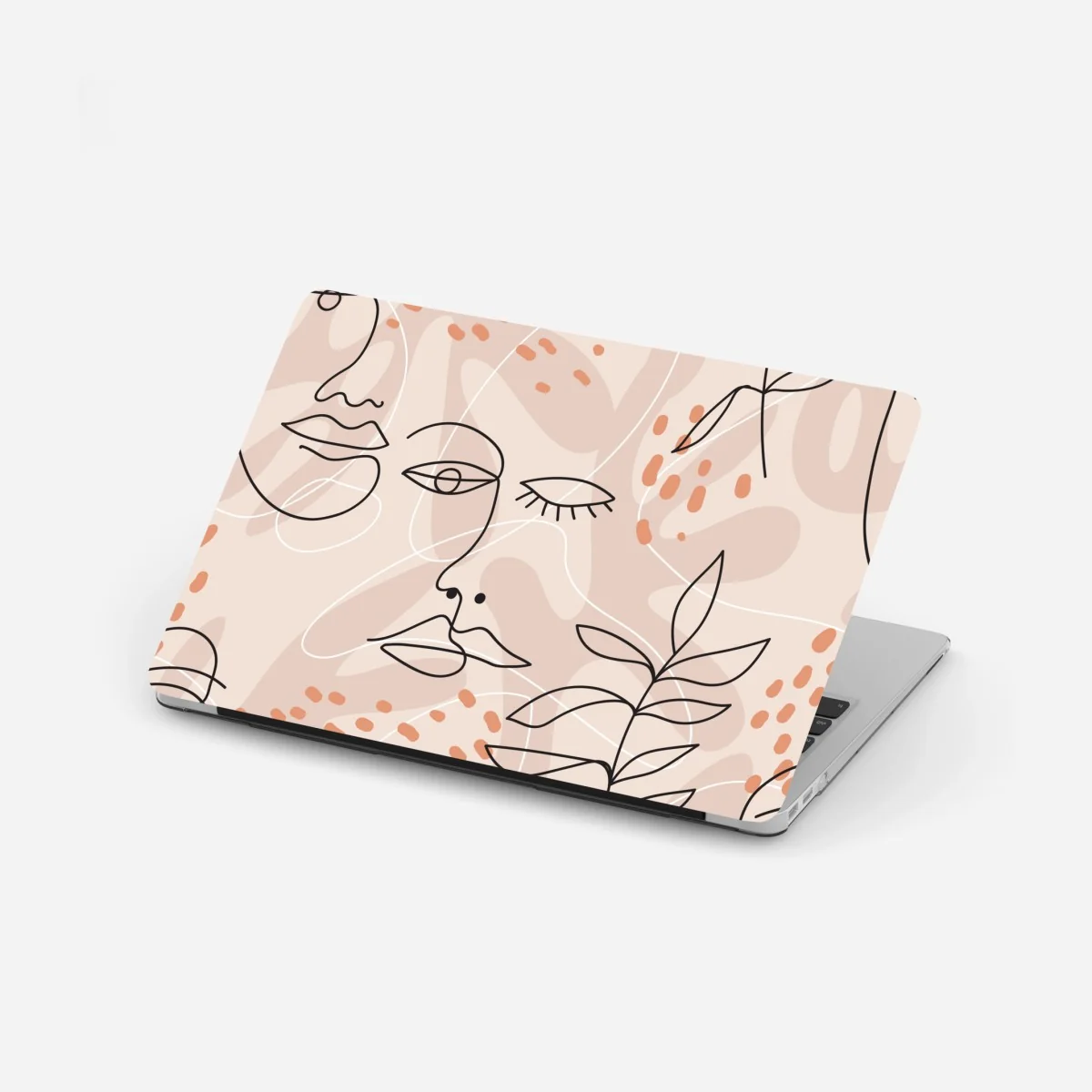 Laptop-Aufkleber pastell linienzeichnungen gesichter – Wallnifity®