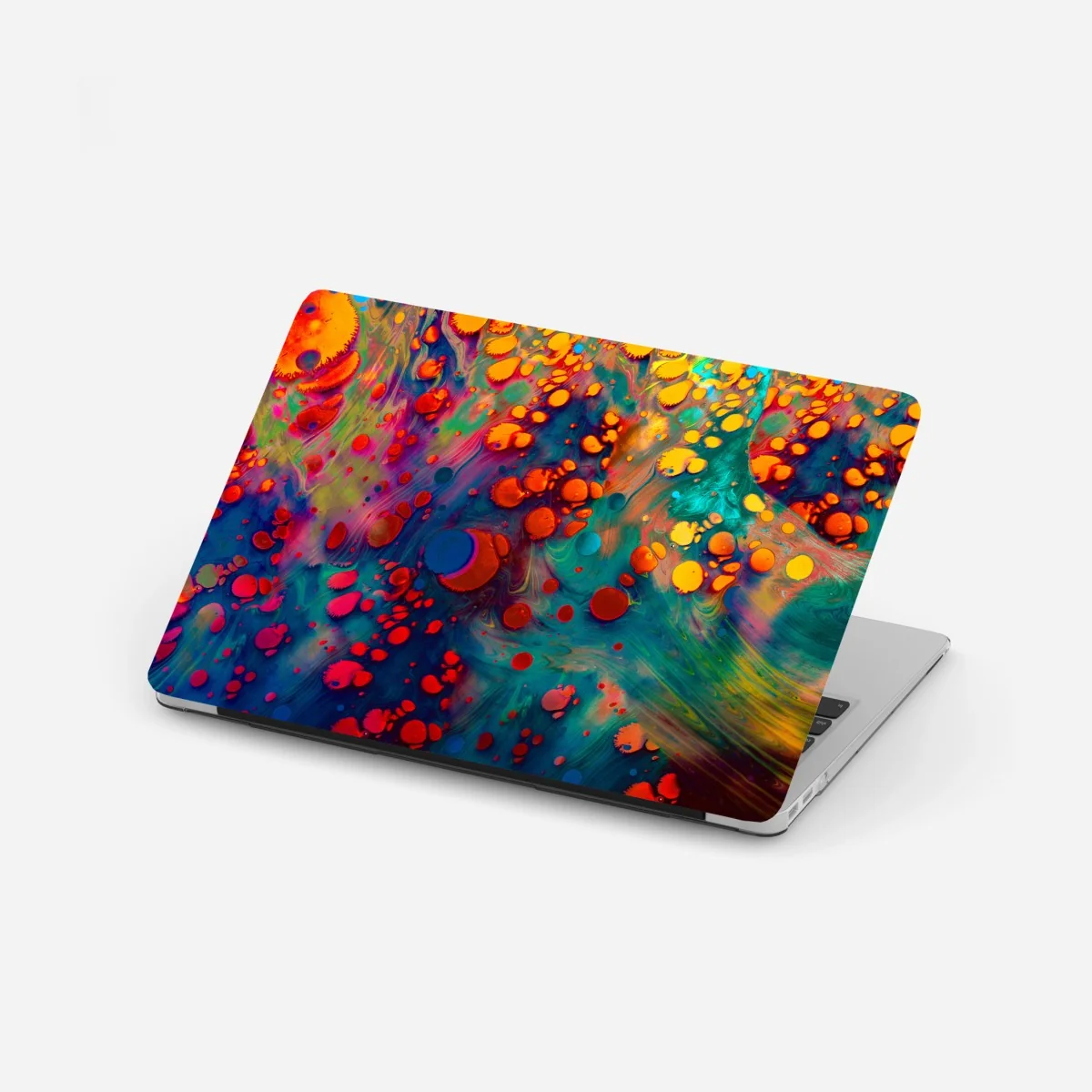 Laptop-Aufkleber lebendige türkis-orange marmorierte kunst – Wallnifity®