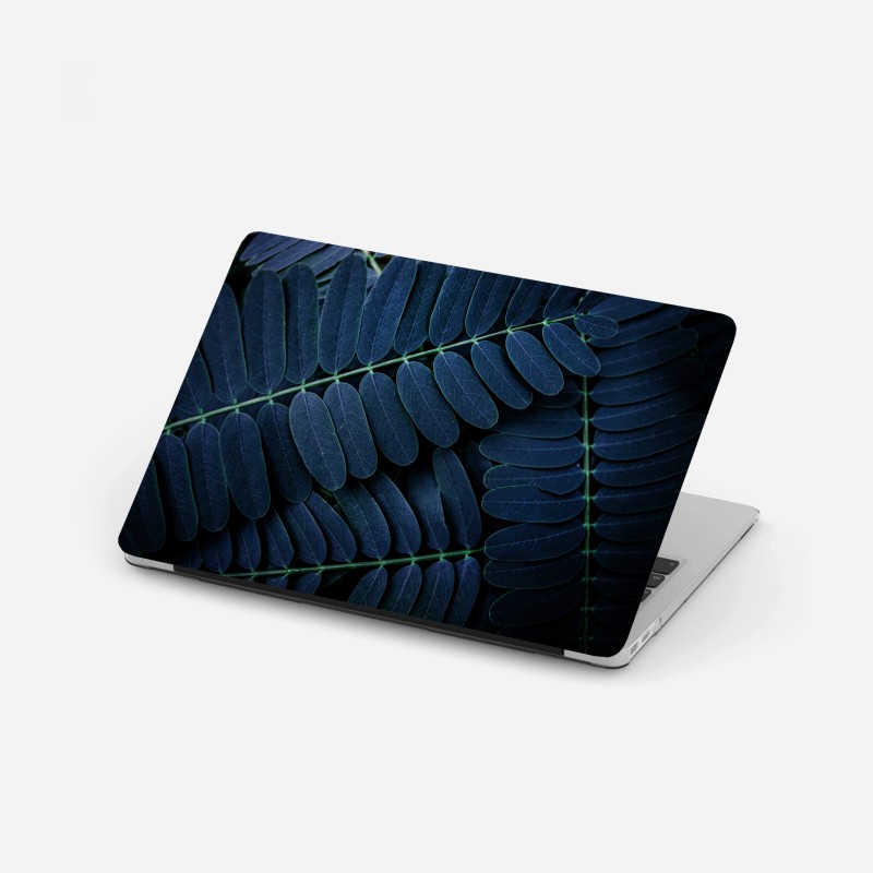 Laptop-Aufkleber tiefblaues blattmuster