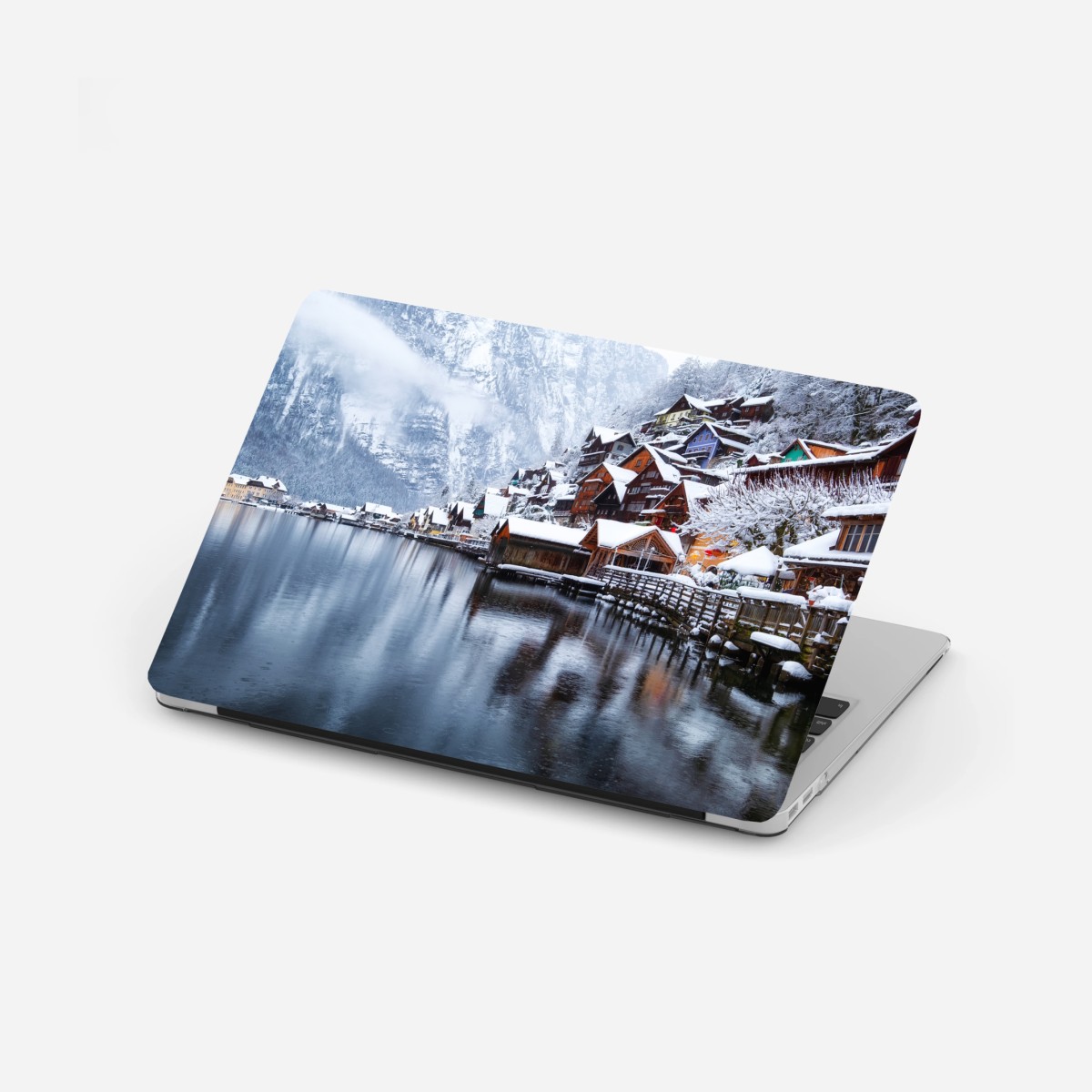 Laptop-Aufkleber verschneites Hallstatt am see – Wallnifity®