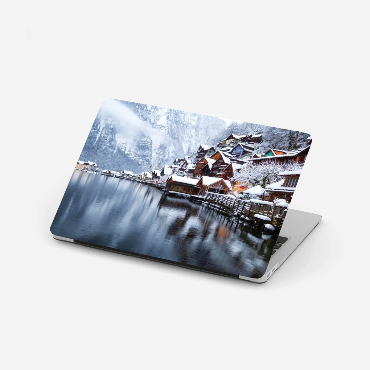 Laptop-Aufkleber verschneites Hallstatt am see – Wallnifity® Laptop-Aufkleber verschneites Hallstatt am see – Wallnifity®