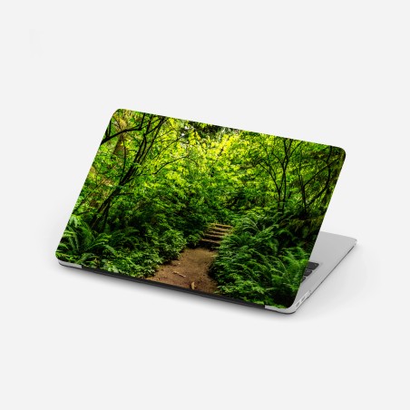 Laptop-Aufkleber üppiger waldpfad – Wallnifity®