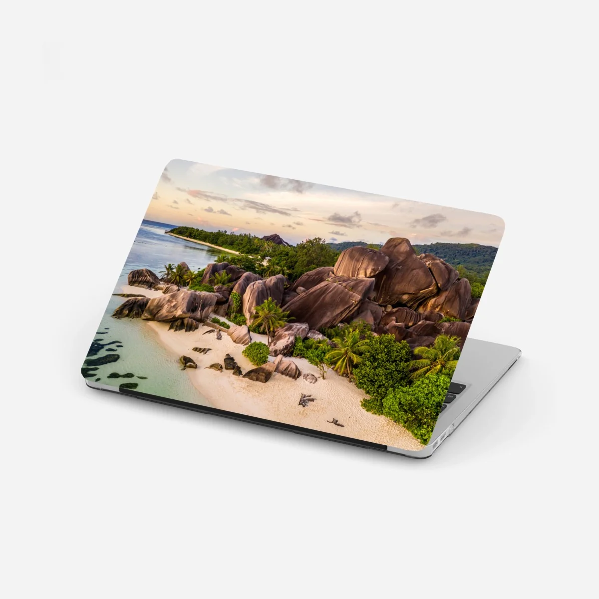 Laptop-Aufkleber Anse d'Argent tropischer granitstrand – Wallnifity® Laptop-Aufkleber Anse d'Argent tropischer granitstrand – Wallnifity®