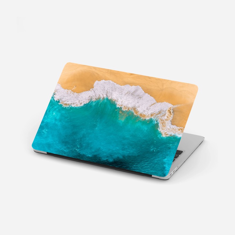 Laptop-Aufkleber sonnenuntergang über dünen in Zeeland – Wallnifity®