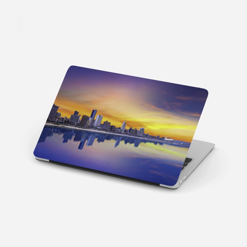 Laptop-Aufkleber Durban dämmerung skyline am strand