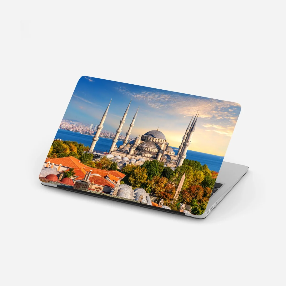 Laptop-Aufkleber Istanbul mit der Blauen Moschee bei Sonnenuntergang – Wallnifity®