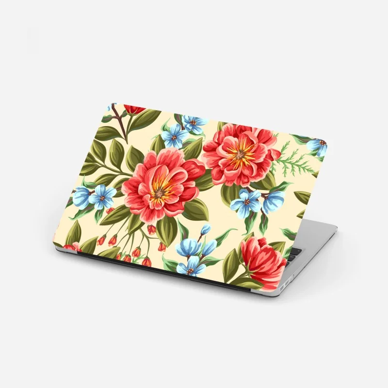 Laptop-Aufkleber lebhaftes aquarell blumenmuster